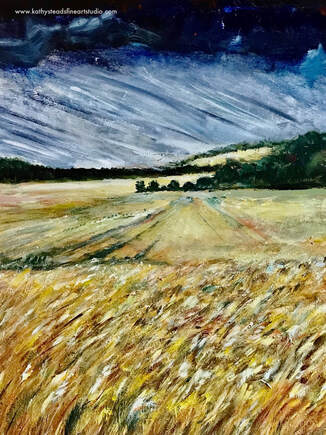Thunderstorm on the Prairies   24 x 18 inches  Acrylics  $ 450